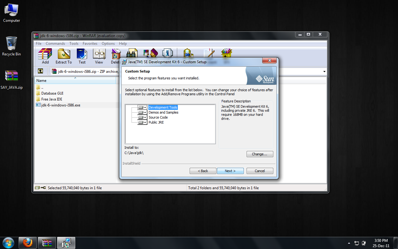 SAY install java6