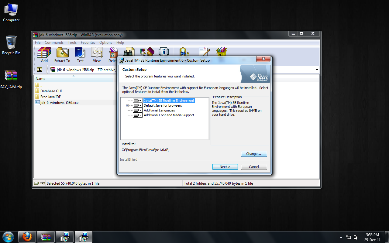 SAY install java7